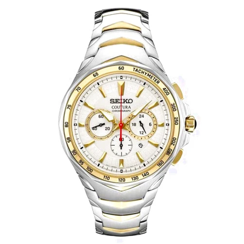 SEIKO SRWZ24 Automatic Watch for Men - Coutura Collection - Quartz Chronograph, LumiBrite Hands, Stainless Steel - Water-Resistant 100M
