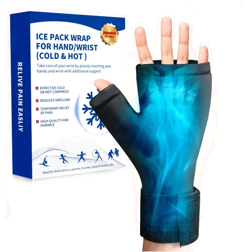 DR. MUSCLE'S Wrist Ice Pack Wrap for Carpal Tunnel Relief, Hand Ice Pack Glove for Injuries, Hot & Cold Therapy Gel Cold Pack for Hand Arthritis, Tendonitis, Swelling, Working Hands, Surgery Recovery