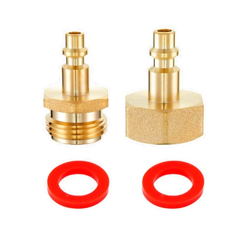 LitOrange Lead-Free Brass Winterize Sprinkler Systems: Air Compressor Hose Water Faucet Blow Out Adapter Fitting For RV, Travel Trailer, Boat & Camper（a couple）