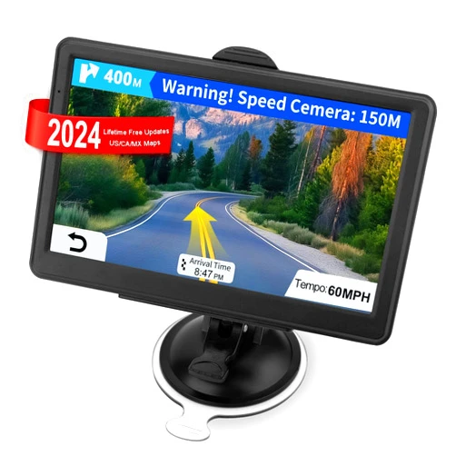 Dislind GPS Navigation for Car Truck RV, GPS Navigator Navigation System 7 Inch Touchscreen, 2024 US/CA/MX Offline Maps Lifetime Free Update Voice Guidance Speed Cam Warning Vehicle RV GPS para carros Trucker