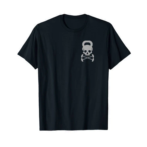 VINTAGE GYM SHIRTS Vintage Kettlebell fitness skull designer workout T-shirt T-Shirt