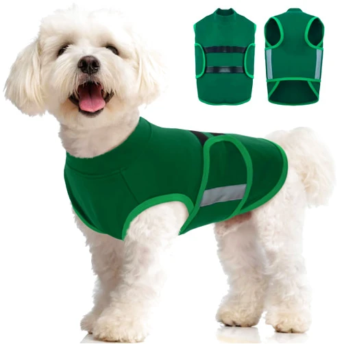 MIGOHI Dog Anxiety Relief Coat,Comfort Anxiety Vest for Dogs,Adjustable Dog Anxiety Calming Wrap for Fireworks,Thunderstorm,Travel,Separation,Anxiety Jacket for Small Dogs,XS,Green