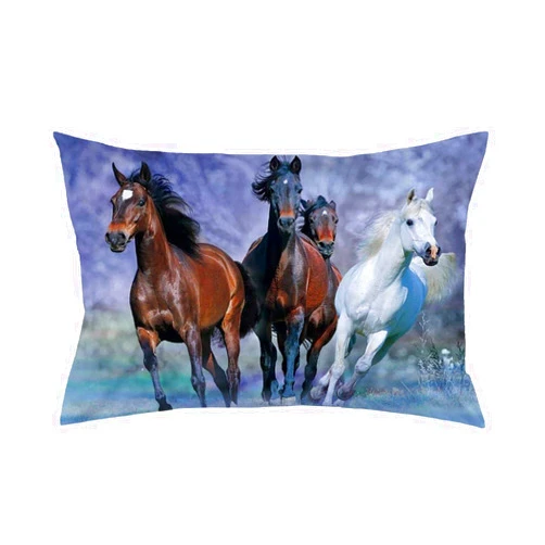 LuxSweet Custom Runnning Horses Purple Background Pattern Pillowcase 2030