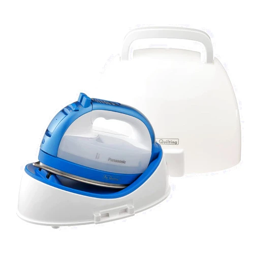 Panasonic Cordless Iron, Portable 360-Degree Freestyle Dry/Steam Iron with Precision Tips and Stainless Steel Soleplate, Anti-Calc and Anti-Drip, Power Base and Carrying/Storage - NI-QL1000A (Blue)