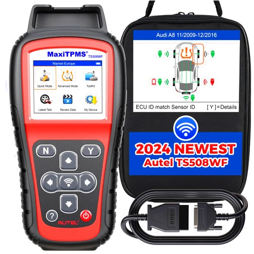 Autel MaxiTPMS TS508WF TPMS Programming Tool, 2024 Upgraded of TS508 for MX-Sensors (315/433 MHz) TPMS Relearn/Activate All Sensors, TPMS Scan Tool Read/Clear DTCs, TPMS Reset (Upgraded of TS408/501)