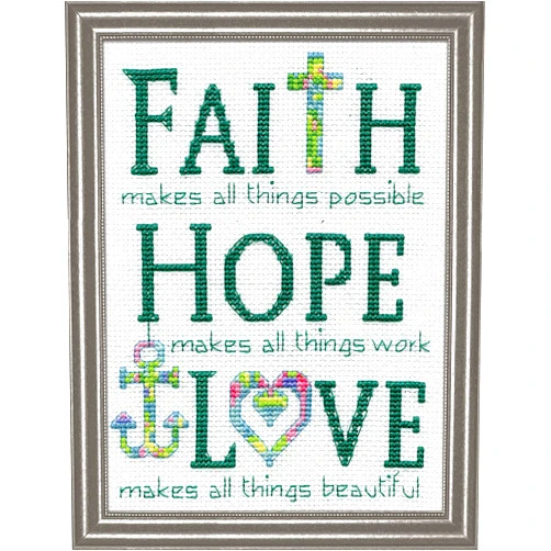 Design Works Crafts Cross Stitch Kit, Faith (14 Count)