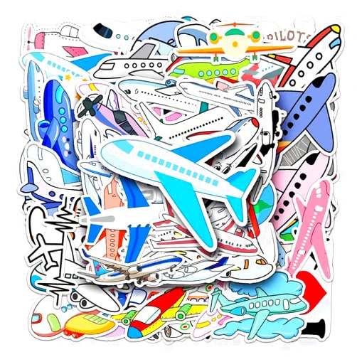 Jukome Plane Stickers |50Pcs Airplane Aircraft Waterproof Vinyl Decals for Water Bottles Bicycle Laptop Refrigerator Luggage Computer Mobile Phone Skateboard Bike Décor