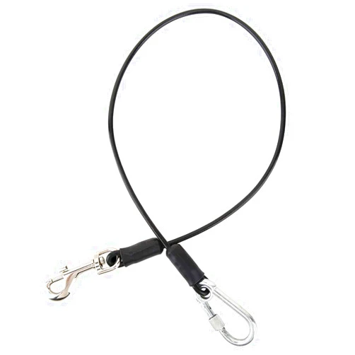 Pawaboo DogSeatbelt, Chew-Proof Leash Extender, Coated Steel Rope Restraint Car Safety Seat Belt Clip Strap, 360° Rotation Hook Heavy Duty Carabiner Steel Cable Dog Headrest Support, 26 Inch, Black