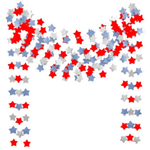 TTSAM 6 Pack Patriotic Star Streamers Garland Red White Blue Bunting Banner Paper Hanging Decorations for 4th of July American Independence Day Labor Day Holiday Memorial Day Party Supplies (50 Feet)
