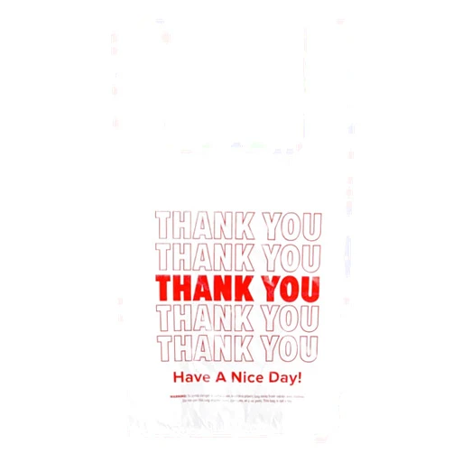 X PACK- Thank You T-shirt Shopping Bag (1/6)/ Take Out Bags (350Count).White Grocery Bags.Plastic Shopping Bags with Handles
