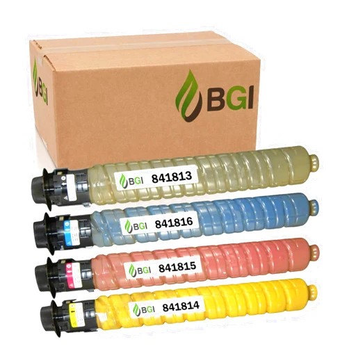 Be Green Ink BGI Compatible Replacement Toner for Ricoh Aficio MP C3003 MP C3503 MP C3004 MP C3504 Toner Ink | 841813, 841814, 841815, 841816 | 4-Pack High Yield