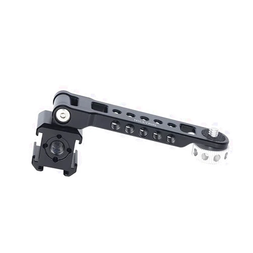 NICEYRIG 3-Side Triple Cold Shoe Extension Bracket Heavy-Duty Cheese Bar with 1/4 Threads for Tripod Selfie Stick Gimbal, Camera Phone Vlog Vlogging Light Mic Mount - 468