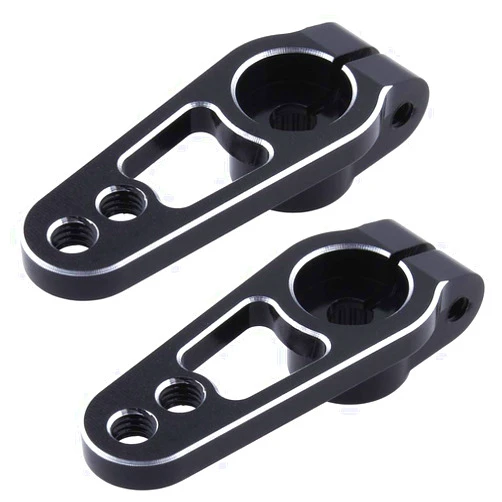 Hobbypark Metal Aluminum 25T Servo Horn Single Sided Steering Arm M3 Threads for 1/10 RC Drift Car On Road Touring Accessories,2Pieces (Black)