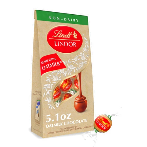 Lindt LINDOR OatMilk Chocolate Candy Truffles, Non-Dairy Chocolate Truffles with Smooth, Melting Truffle Center, 5.1 oz.