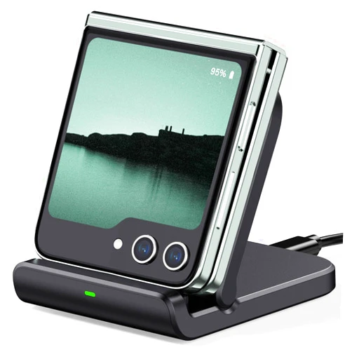 SwanScout Wireless Charger for Samsung Z Flip 6, SwanScout 501S, Foldable Fast Wireless Charging Stand for Galaxy Z Flip 6/5/4/3, Charging Station for Samsung Z Flip Series/Razr+(No Adapter)