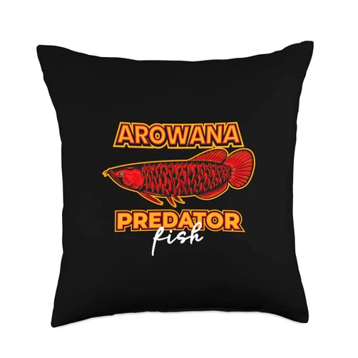 Carnivorous Freshwater Fish Or Symbol Of Luck Arowana Predator Fish Large Pet Fish Arowana Throw Pillow