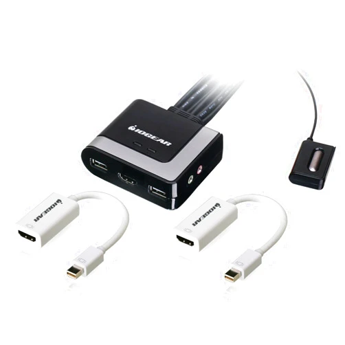 IOGEAR 2-Port HD and DisplayPort Cable KVM Kit with Audio, GCS62HMDPKIT