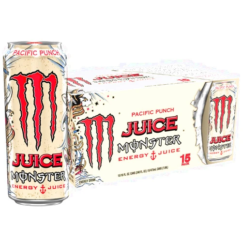 Monster Energy Juice Monster Pacific Punch, Energy + Juice, Energy Drink, 16 Ounce (Pack of 15)