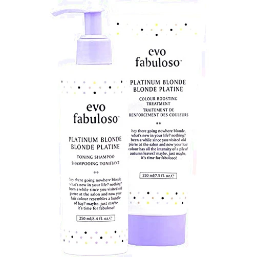 Evo Fabuloso - Platinum Blonde Toning Shampoo - Refreshes and revives colored hair - Purple shampoo to Extended Life of Color - Treated Blonde Hair & Platinum Blonde Color Boosting Treatment - Bundle