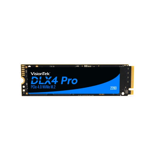 VisionTek 2280 M.2 DLX4 Pro SSD - 512GB - PCIe Gen 4.0 x4 NVMe - 5200MB/s Read, 4775MB/s Write – Laptops, Gaming PCs, Compatible Consoles