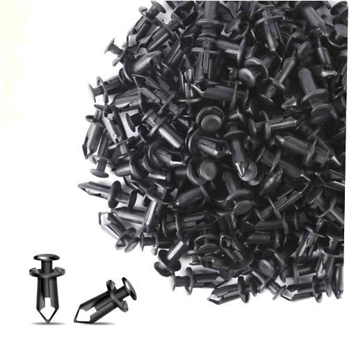 MANSHU 200 Pcs Nylon Bumper Fastener Rivet Clips, 8 mm Hole Push Retainer Bumper Fender Shield Clips, Automotive Plastic Push Pins Bumper Clips, Car Plastic Rivets Retainers Screw.