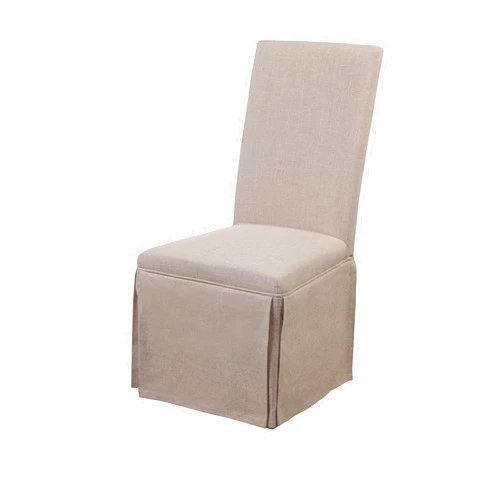 Bassett Mirror Company Bassett Mirror Skirted Parsons Chair, 20 by 25 by 39-Inch, Natural Linen.