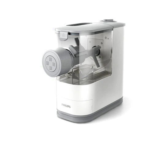 Philips Kitchen Appliances Compact Pasta and Noodle Maker, Viva Collection, Comes with 3 Default Classic Pasta Shaping Discs, Fully Automatic, Recipe Book, Small, White (HR2370/05)