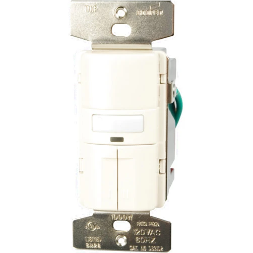 Eaton VS310R-C2-K Motion-Activated Vacancy Sensor Dual Wall Switch with Color Change Kit, Light Almond, White, Ivory