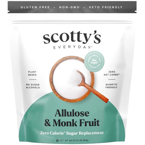 Scotty's Everyday - Allulose and Monk Fruit Sugar Replacement, Zero Calorie, Non-GMO, No Erythritol, Sugar Alcohols, or Artificial Sweeteners - 4 lbs