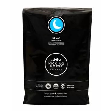 Lavazza Kicking Horse Coffee, Decaf, Swiss Water Process, Dark Roast, Whole Bean, 2.2 Pound - Certified Organic, Fairtrade, Kosher Coffee, 35.2 Ounce