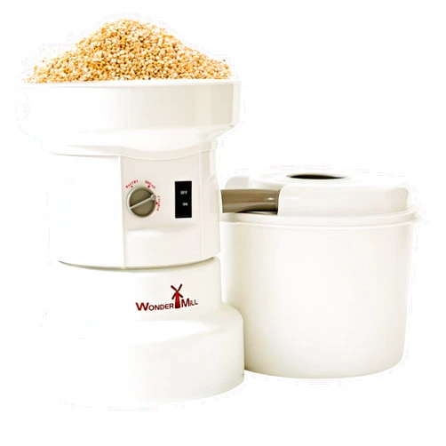 WONDERMILL Powerful Electric Grain Mill Wheat Grinder for Home and Professional Use - High Speed Grain Grinder Flour Mill for Healthy Grains and Gluten-Free Flours - Electric Grain Mill by Wondermill,White