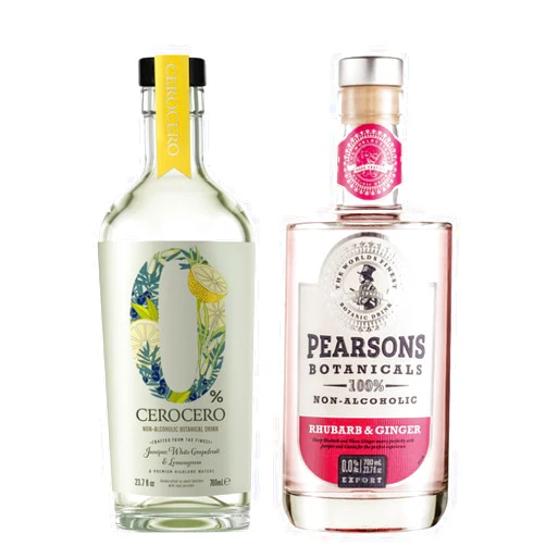 Think Distributors Gin Alternative Bundle | CeroCero White Grapefruit & Lemongrass | Pearsons Botanicals Rhubarb & Ginger | Non Alcoholic Spirits | Premium Non Alcoholic Gin by Spirits of Virtue 700ml