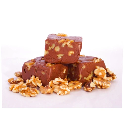 Betsy's Fancy Fudge CHOCOLATE WALNUT FUDGE, 1 LB in 4 Wrapped Pieces, Gluten Free Candy, Fresh Artisan Gourmet Fudge Makes Great Gift