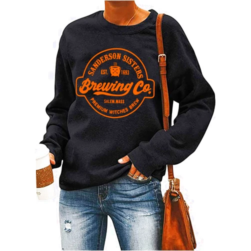 LHBNK Halloween Squad Sweatshirt Womens Hocus Pocus Long Sleeve Shirts Sanderson Sisters Pullover Tops Blouse