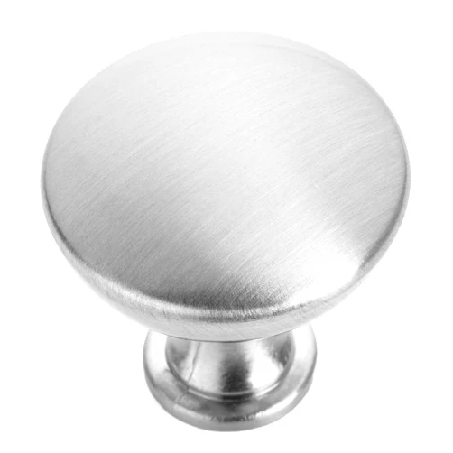Cosmas 25 Pack 5305SN Satin Nickel Traditional Round Solid Cabinet Hardware Knob - 1-1/4