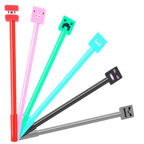 EREGANTO 24 Pcs Pixel Miner Themed Assorted Gel Pens Party Favor Mine Pixel Craft Classroom Rewards Prizes Goody Bag Treat Bag Stuffers