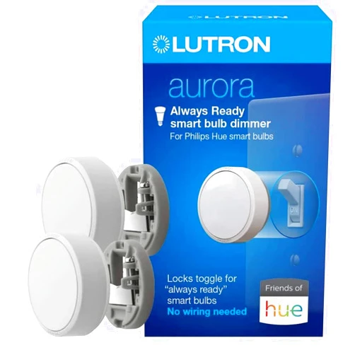 Lutron Aurora Smart Bulb Dimmer Switch (2 Pack) | for Philips Hue Smart Bulbs | Z3-1BRL-WH-L0-2 | White