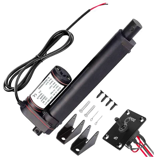 URANT 12V 8 Inch Linear Actuator Speed 10mm/s Waterproof Sports Actuator 1500N(330 lb) Heavy-Duty Electric Actuator 12 Volts with Switch,Mount Bracket,for Windows and Doors,Solar Tracker (200mm)