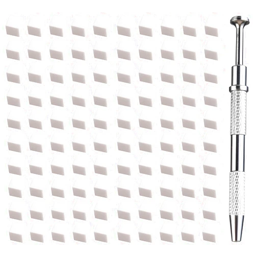 SPLOCUDU 100 Pcs White Soft Nail Sponges for Ombre, 4 Claws Nail Sponge Metal Grabber,Ombre Nail Brush Nail Supplies Manicure Nail Art Tools Nail Accessories