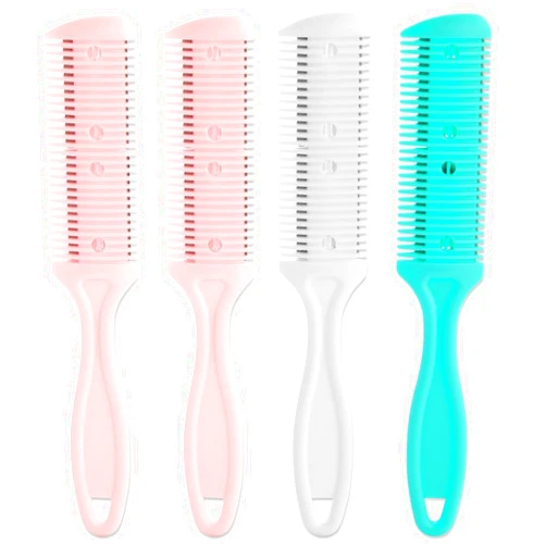 Glamlily 4 Pack Hair Thinning Comb Set, Razor Combs for Women (Assorted Colors, 7.1x1.2 inches)