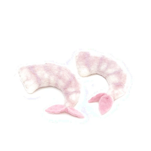 Glaciart One Wool Shrimp Cat Toys with Catnip | Interaction & Boredom Relief, Encourages to Exercise, Explore & Play | Filled w/Organic Herbs to Help Sooth or Reduce Anxiety