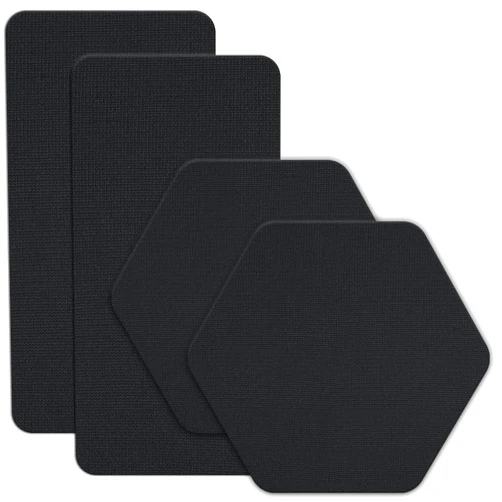 Gear AID Tenacious Tape Gore-TEX Fabric Patches for Quickly Fixing Holes and Tears in Jackets, Gloves, Rain and Ski Pants, Black, 2.5” x 2.8” Hexagon, 2.5” x 4” Rectangle