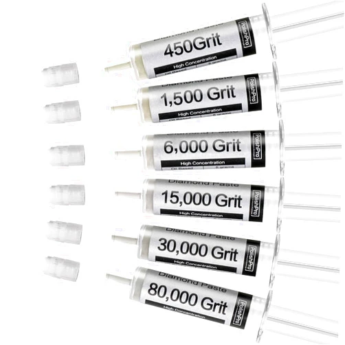 PolishPro Diamond Polishing Compound Kit of 6 Polishing Lapping Paste 80,000 to 450 Grit for Glass Watch Marble Metal Resin Rock Jewelry with High Concentration of Diamond Powder Scratch Remover Repair