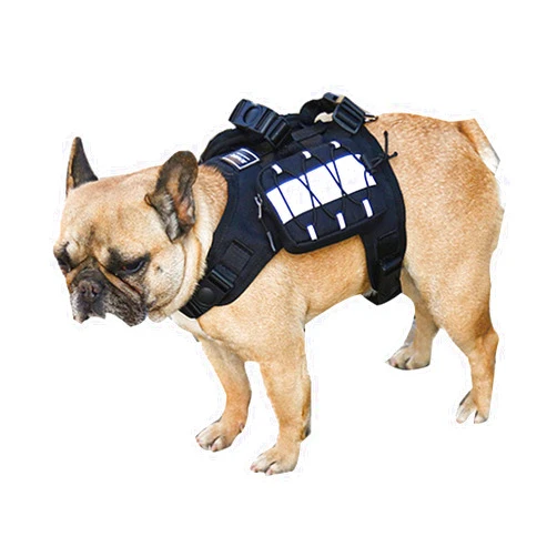 ZWZpet Pet Reflective Saddle Bag Adjustable Dog Harness Bag Backpack with 2 Bags for Middle/Small Dog Black Large