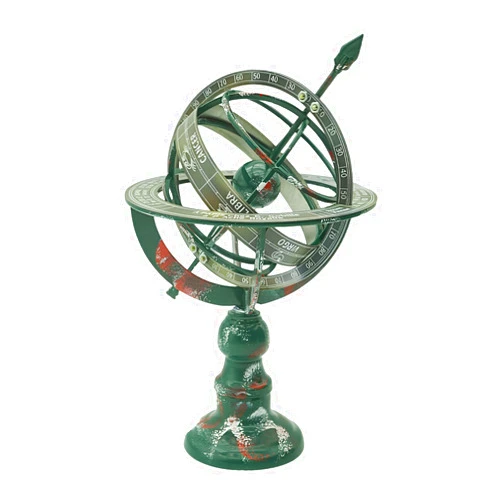 Awakentti World Globe, Modern Map in Antique Color - Educational/Geographic, Armillary World Sphere Modern Desktop, Globe for School, Home, and Office