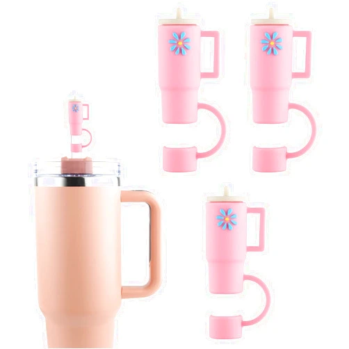 MEGXIT Straw Cover Caps for Stanley Cup - 3Pcs Food-Grade Silicone Straw Toppers for 30oz 40 oz Stanley Tumbler - Cute Dust-Proof Straw Tip Covers Lids, and Stoppers for 10mm Straws