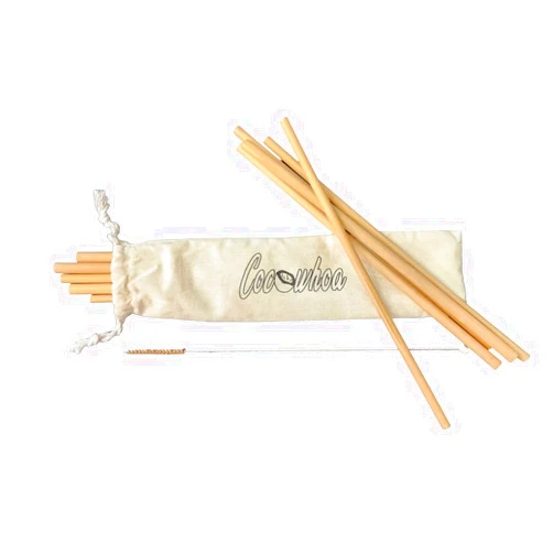Cocowhoa Reusable Bamboo Drinking Straws | Set of 10 | BPA free | Ecological Alternative to Plastic Straws | Strong & Durable Bamboo Multi-Usage Straw (12