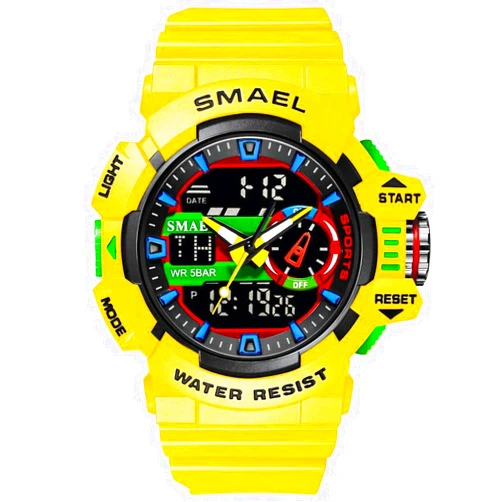 Gosasa Men's Large Face Outdoor Sports Watches Military S-Shock Watch Waterproof, Backlight, Alarm, Stopwatch Features - Rugged Wristwatch for Training, Hiking, and Adventure