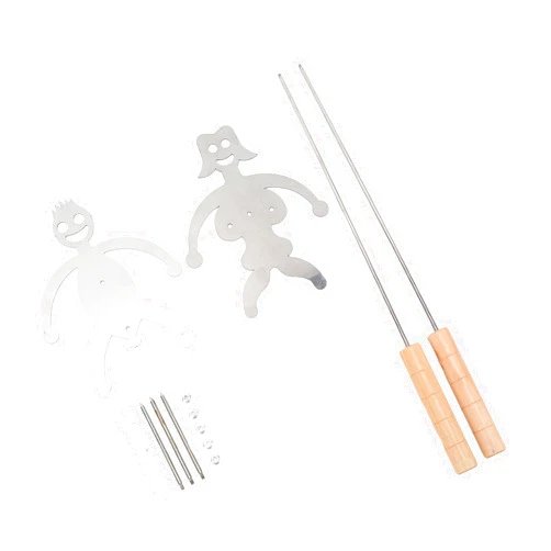 Maxmartt 2Pcs Upgrade Hot Dog Roaster,Stainless Steel Hot Dog Marshmallow Roasters with Sticks,Campfire Sticks Barbecue Forks Funny BBQ Grill Accessories for Camping, Party, Family Dinner