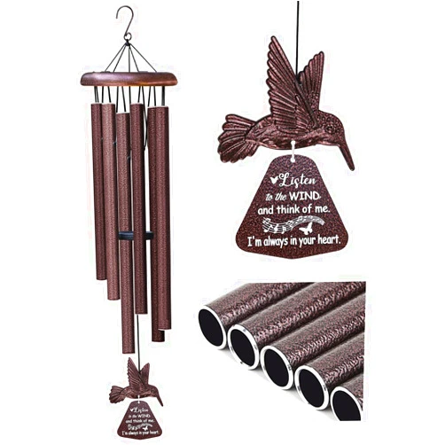 Synhonty Sympathy Wind Chimes with Hummingbird Wind Spinner, Memorial Wind Chimes for Loss of Loved One Prime, Bereavement/Sympathy/Memorial Gift for Loss of Mother Father Husband Condolence Remembrance